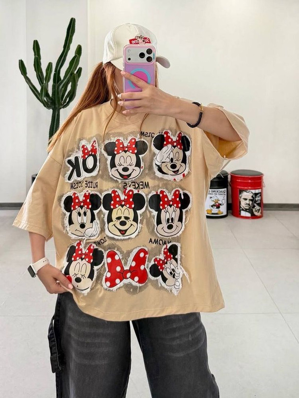 تیشرت زنانه باکسی ❤️mickey❤️
