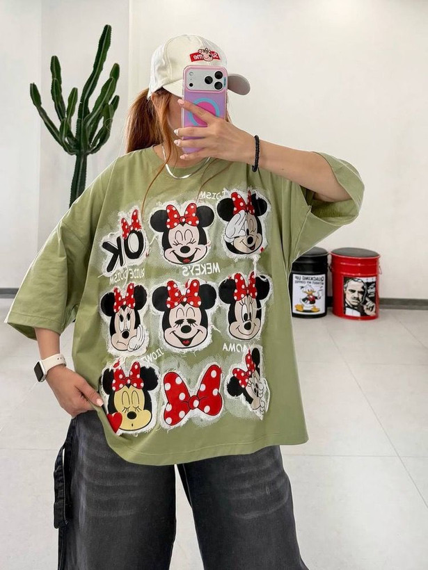 تیشرت زنانه باکسی ❤️mickey❤️