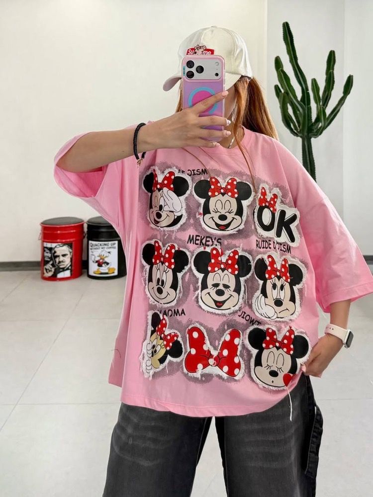 تیشرت زنانه باکسی ❤️mickey❤️