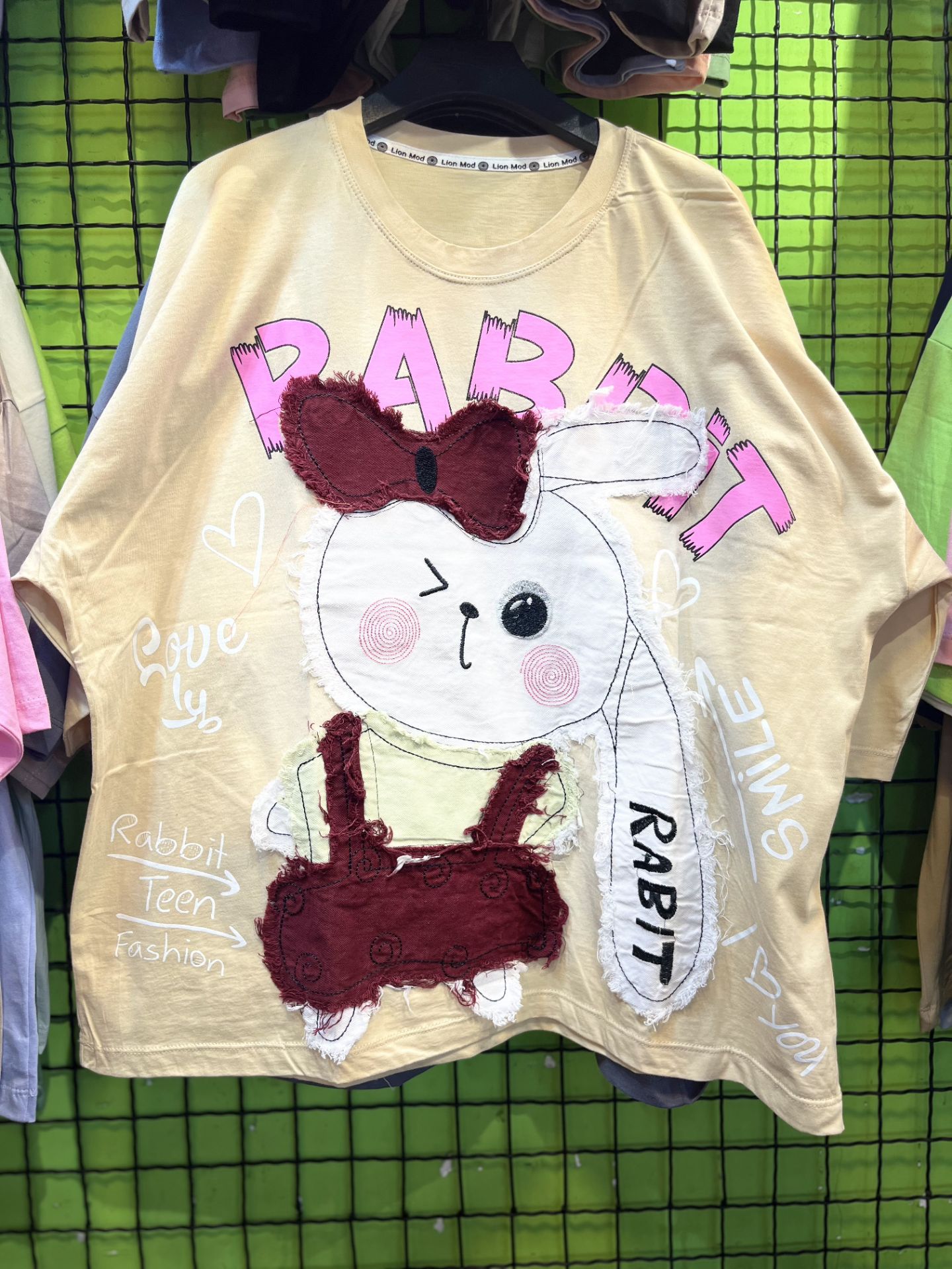 تیشرت باکسی زنانه تیکه دوزی  🩷RABIT🩷